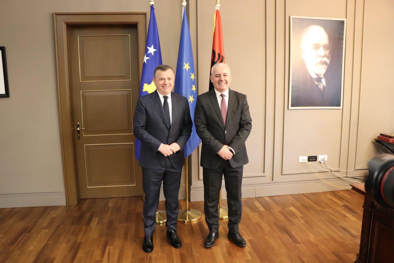 Minister of Internal Affairs, Mr. Xhelal Sveçla, during his official visit to the Republic of Albania, met with his counterpart, Minister Mr. Taulant Balla.