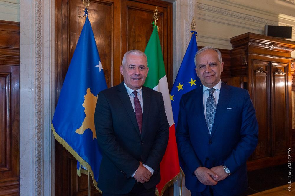 Minister Sveçla Received in Official Meeting by His Counterpart Minister Matteo Piantedosi at Italian Ministry of the Interior in Rome 
